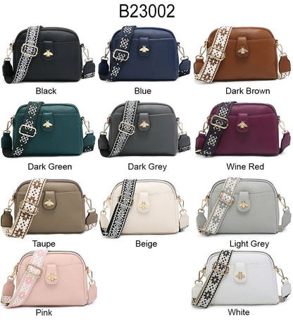 Cross Body Handbag with double zip