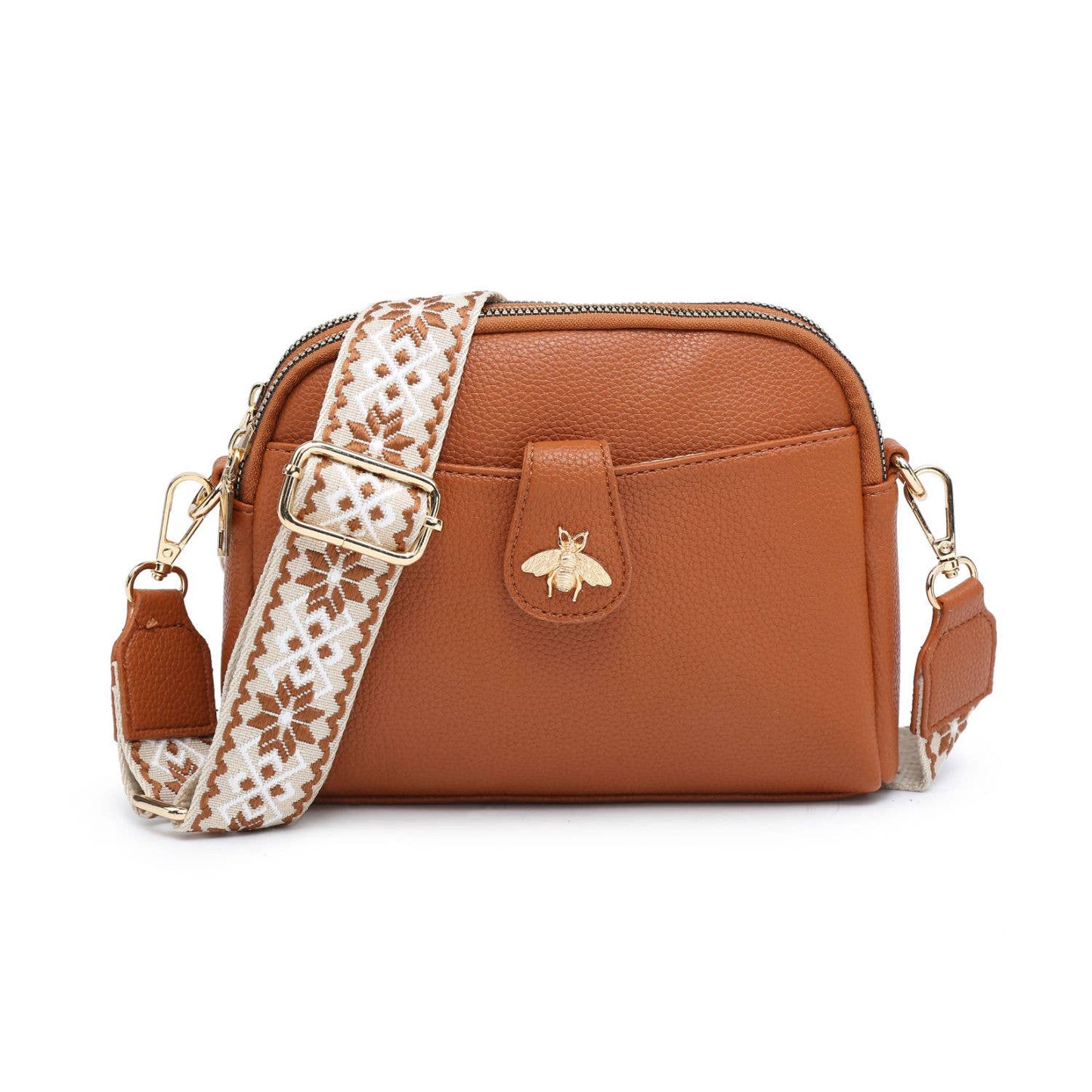 Cross Body Handbag with double zip