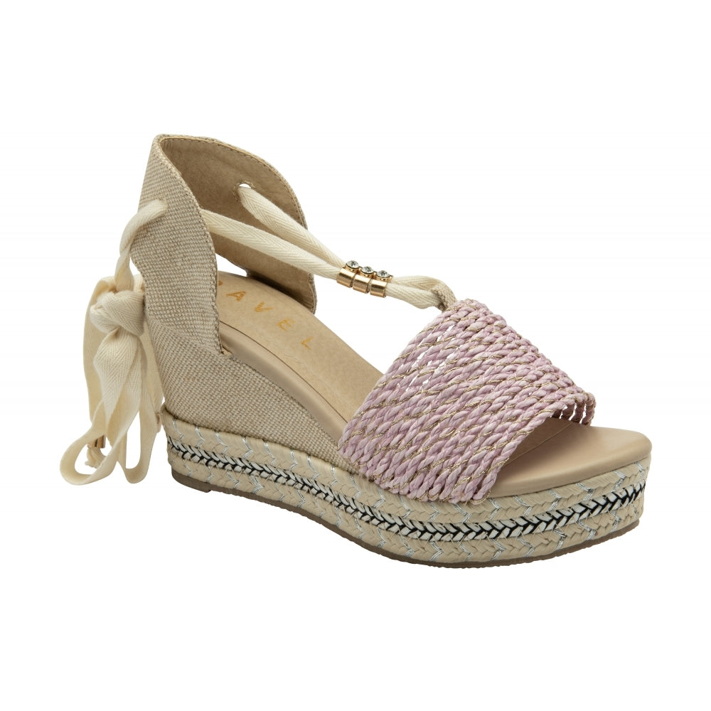 Pink Forres Open-Toe Wedge Women's Sandals | Ravel