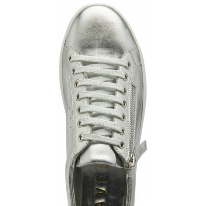 Silver Metallic Women's Leather Calton Trainers | Ravel