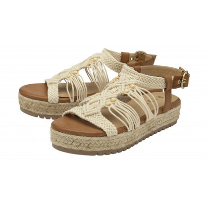 Tan Textile Women's Medway Flatform Sandals | Ravel