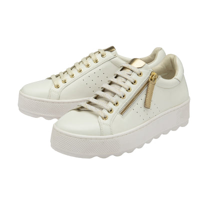 White Leather Women's Calton Trainers | Ravel